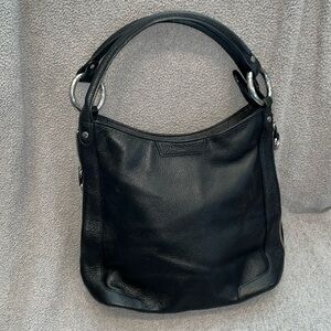 Sequoia black leather zippered purse